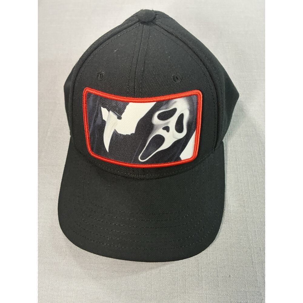Ghost Face Scream Snapback Hat Black Horror Movie Adjustable Cap